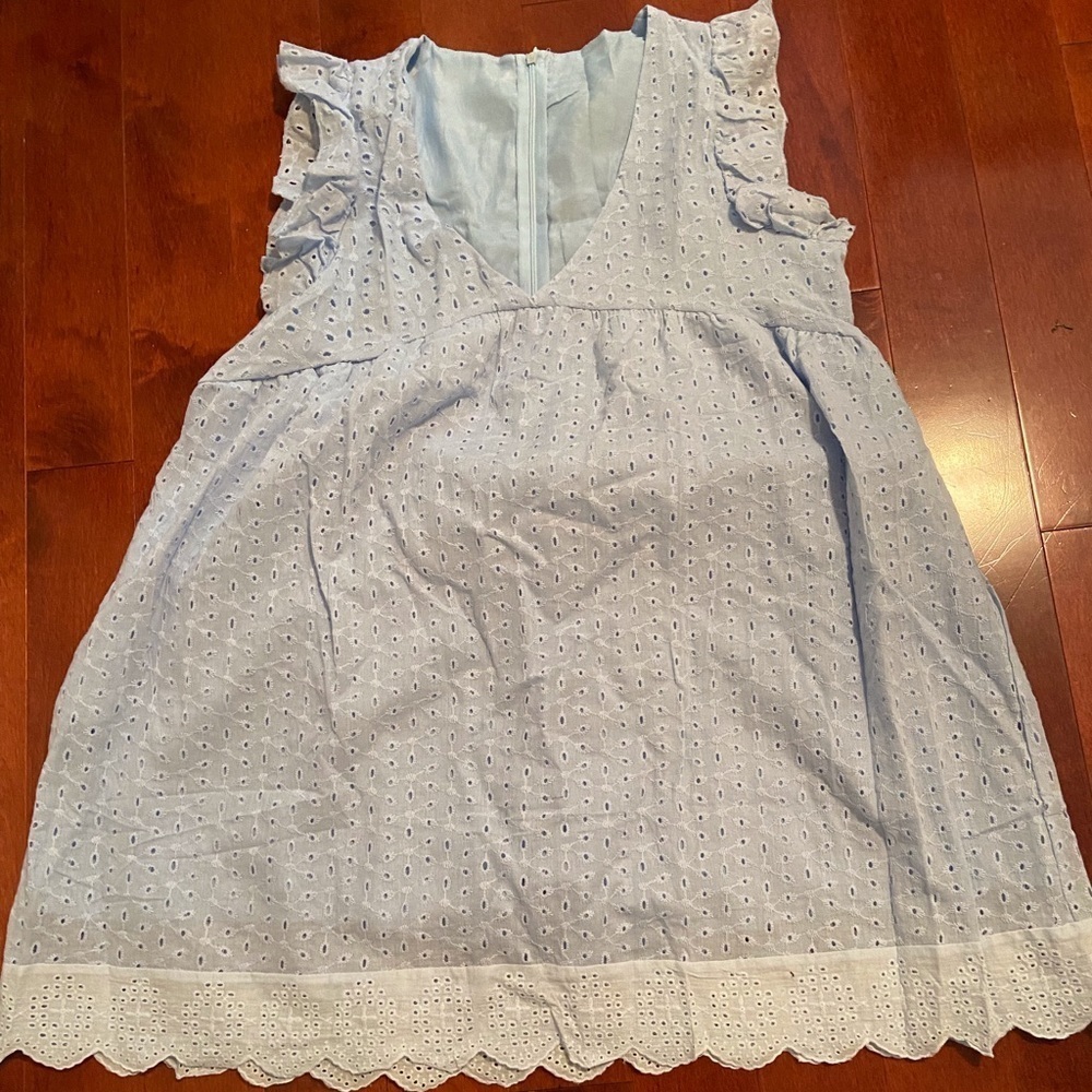 Light blue eyelet dress